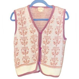 Fire Islander Vintage Knit Sweater Vest Size Small Made in USA
